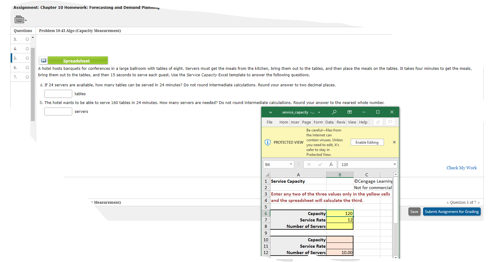 Assignment: Chapter 10 Homework: Forecasting and