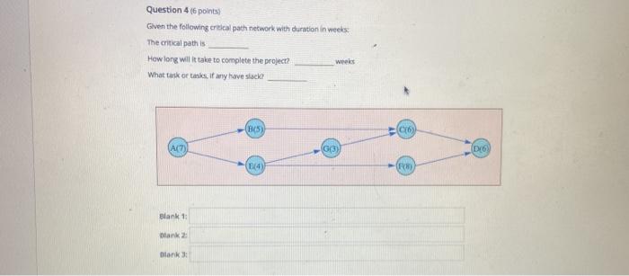 Question 4 16 points Given the following critical