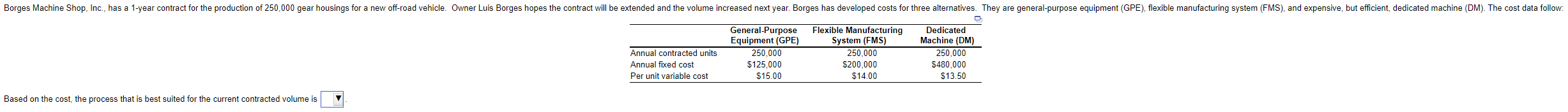 Question #1 Question #2 Borges Machine Shop,