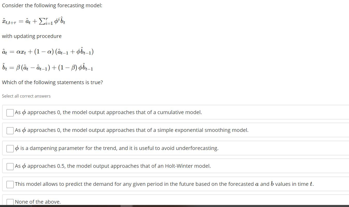Consider the following forecasting model: @ot,t+y