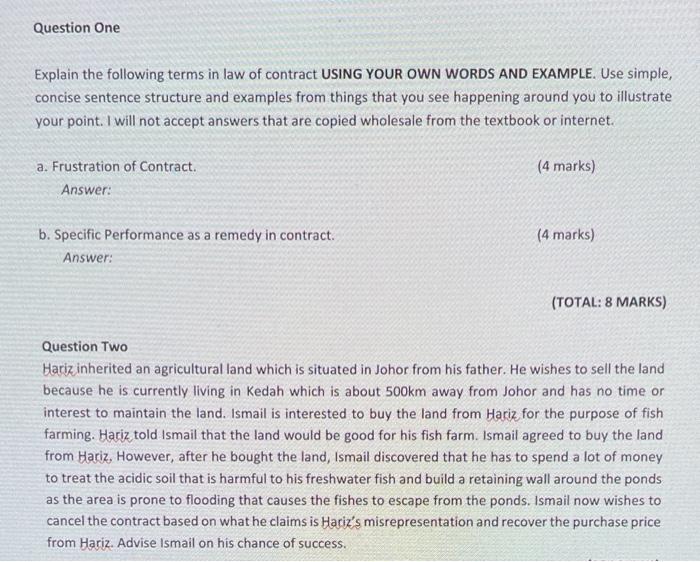 please help me with the question 1 Question One