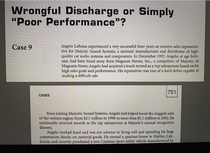 Wrongful Discharge or Simply "Poor Performance"?