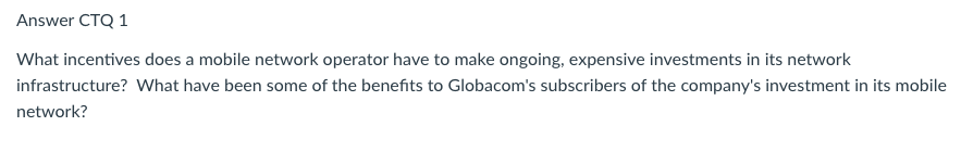 Case Two Globacom Invests in Its Mobile Network