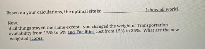 4) Case Study Selecting a location using the