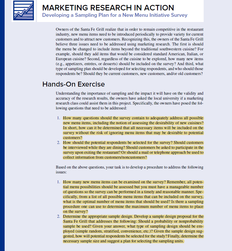 MARKETING RESEARCH IN ACTION Developing a