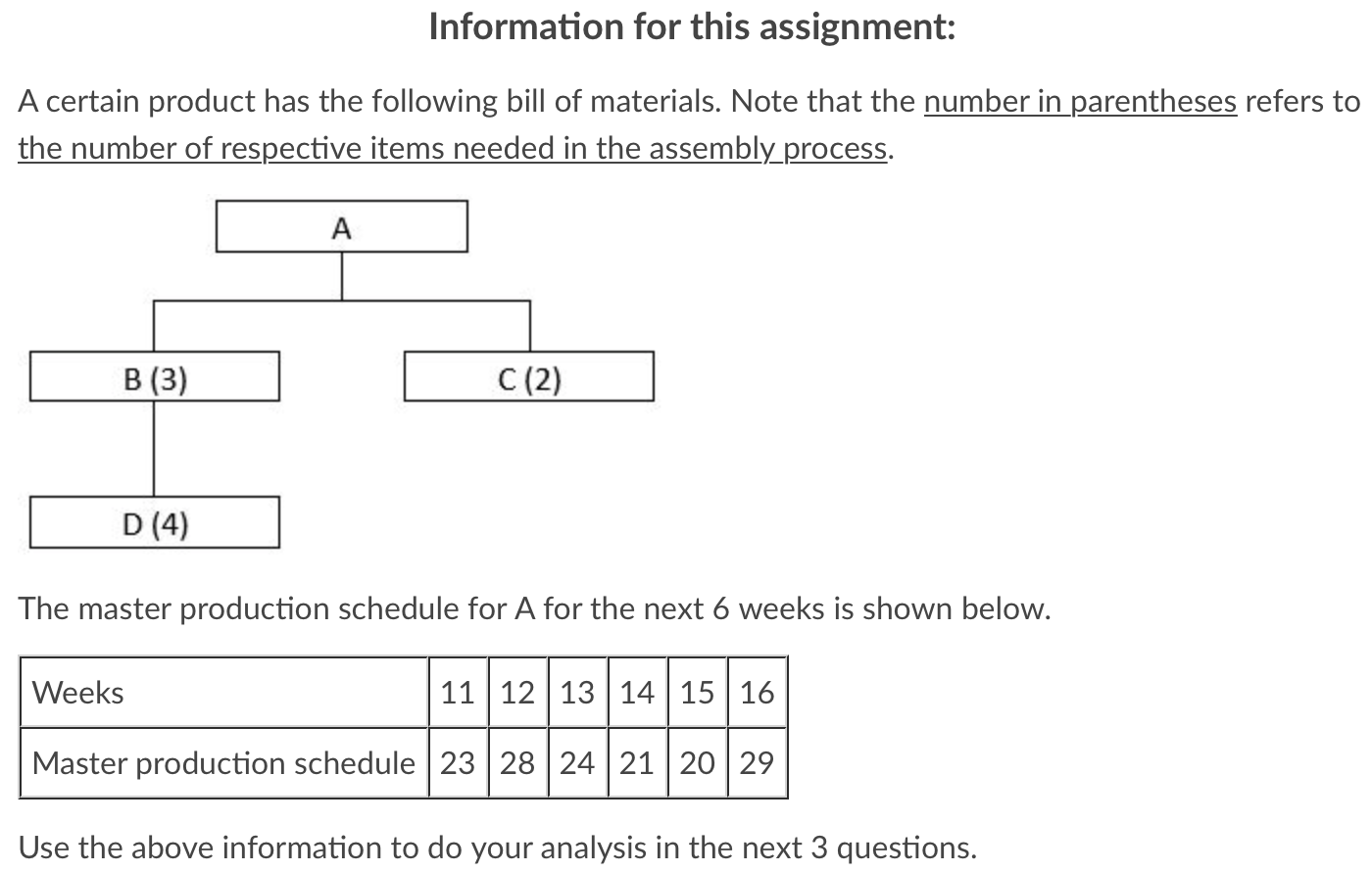 1. Using the table provided, complete the