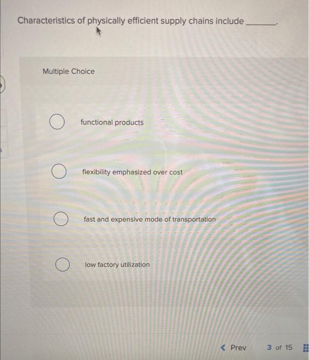 Characteristics of physically efficient supply