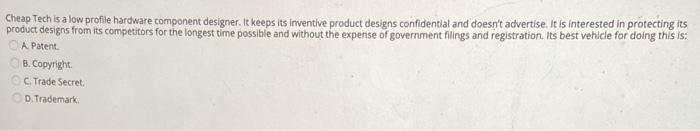 Cheap Tech is a low profile hardware component