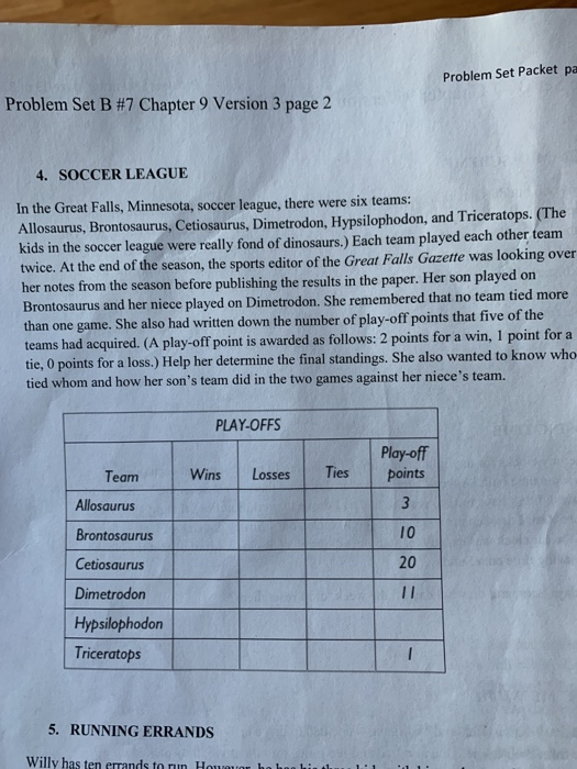 Problem Set Packet pa Problem Set B #7 Chapter 9