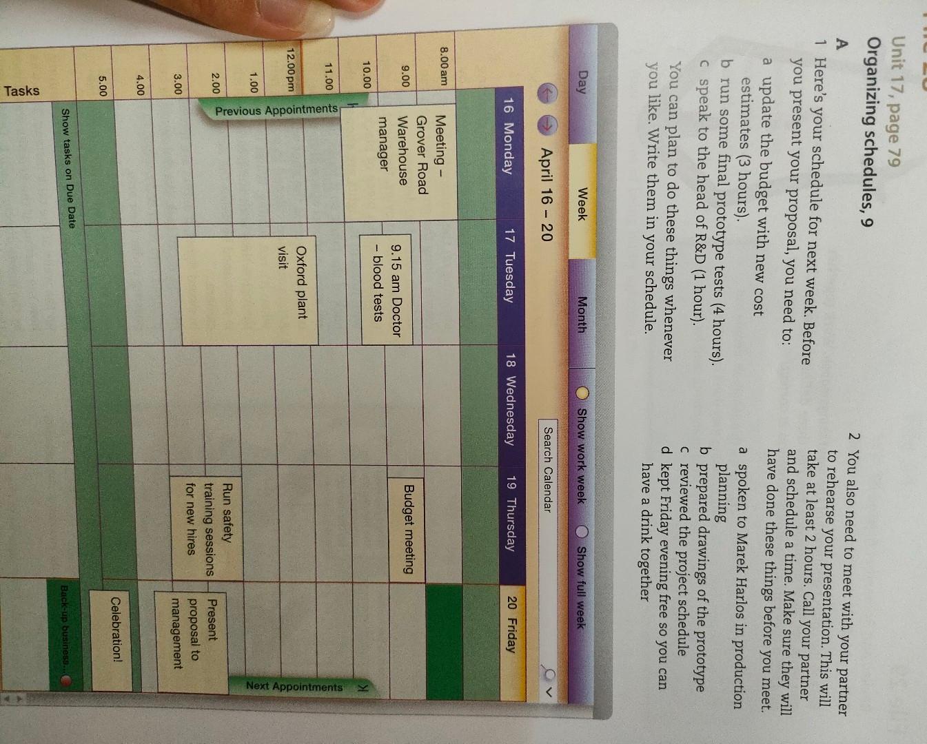 9 Work with a partner. You and your partner are