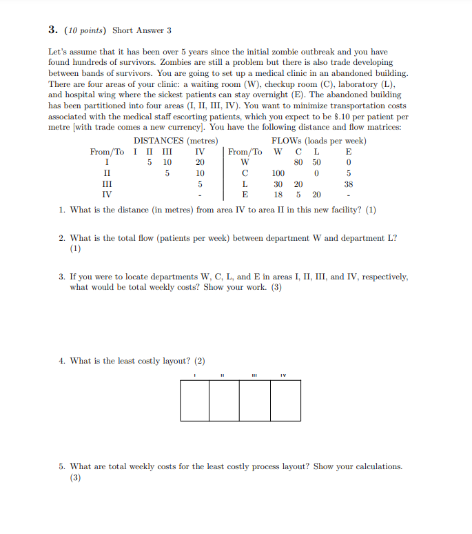3. (10 points) Short Answer 3 Let's assume that