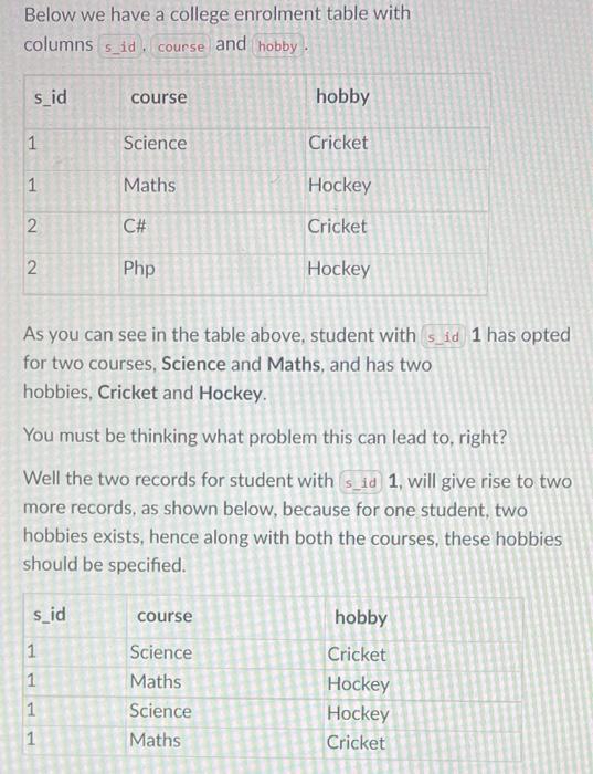 please answer Below we have a college enrolment