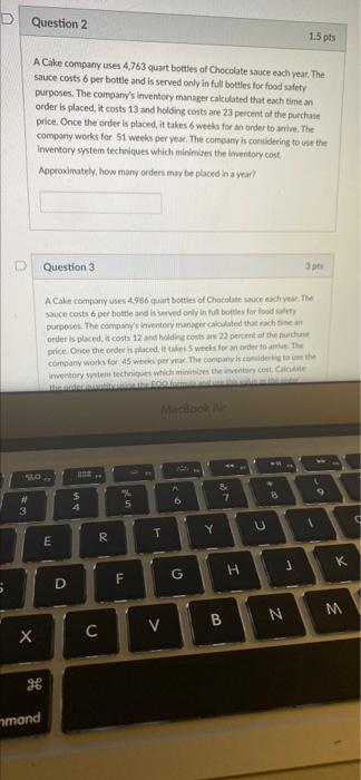 A Cake company uses 4,993 quart bottles of
