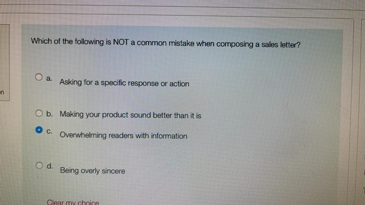 Which of the following is NOT a common mistake