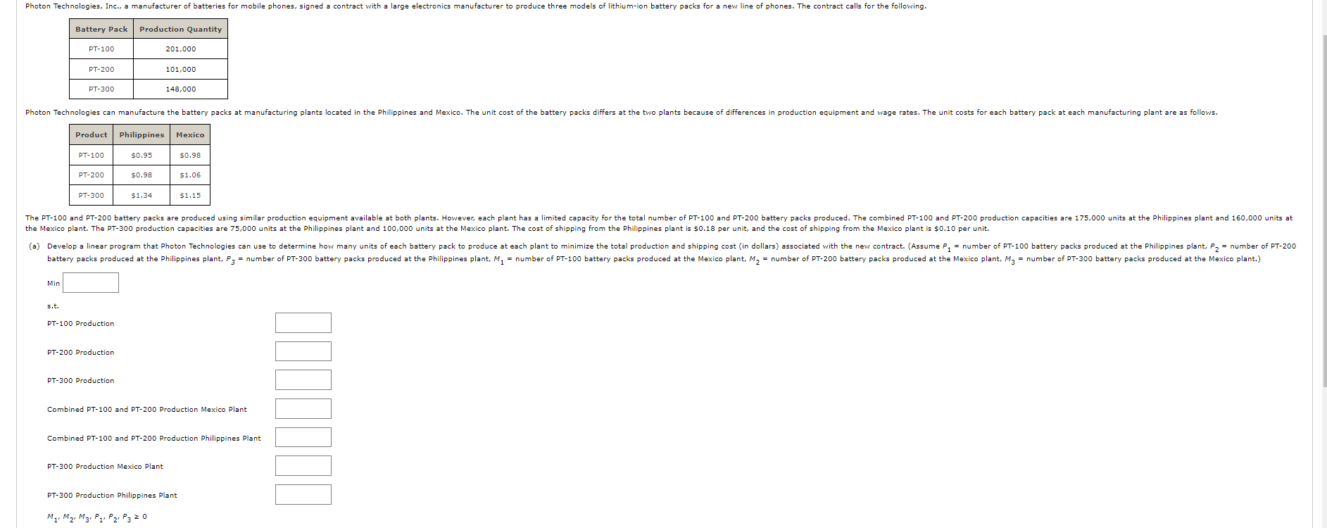 please organize answer in the format the question