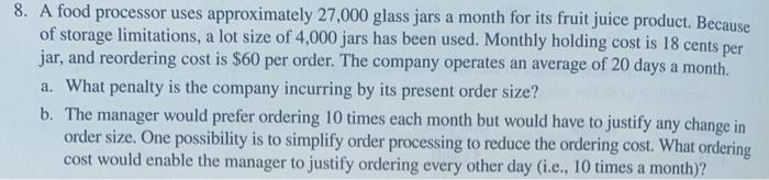 8. A food processor uses approximately 27,000
