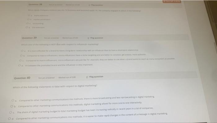 O Question 39 which are ww hee have hearing and