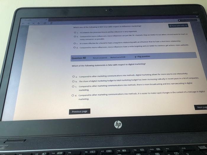 O Question 39 which are ww hee have hearing and