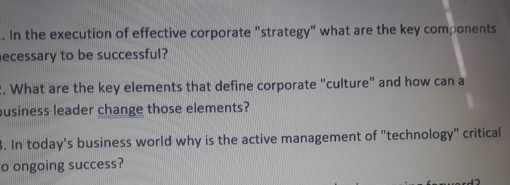 . In the execution of effective corporate