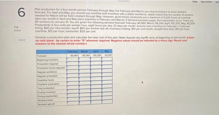 Help Save & tale 6 7.14 Di Plan production for a