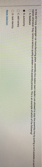 In the XYZ Corp. passenger car manufacturing