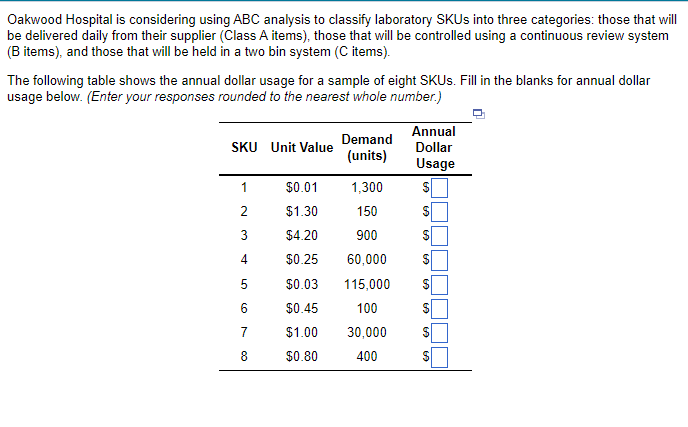 Oakwood Hospital is considering using ABC