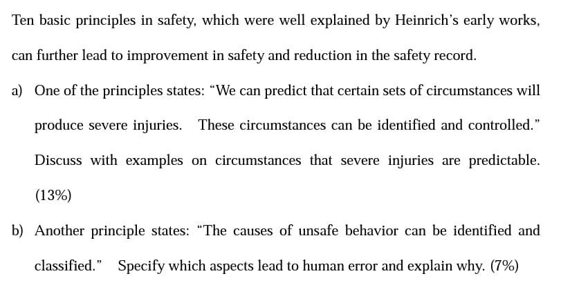 Ten basic principles in safety, which were well