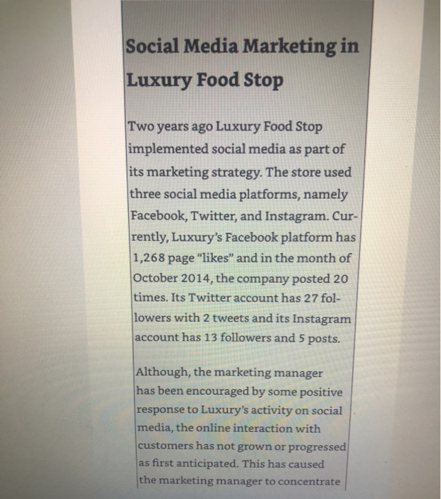 CHAPTER CLOSING CASE SOCIAL MEDIA IMPLEMENTATION