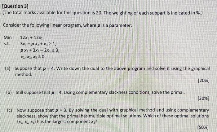 [Question 3] (The total marks available for this