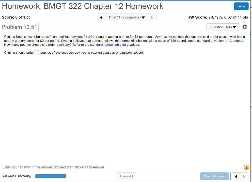 PLease Show work! Will thumbs up! Homework: BMGT