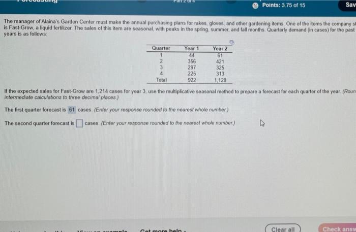 help! i need forecast for all 4 quarters! The