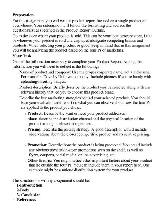 Preparation For this assignment you will write a