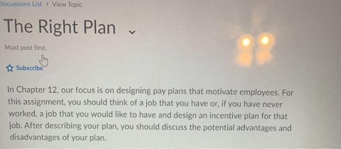 Discussions List > View Topic The Right Plan v