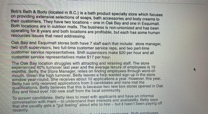 Bob's Bath & Body (located in B.C.) is a bath