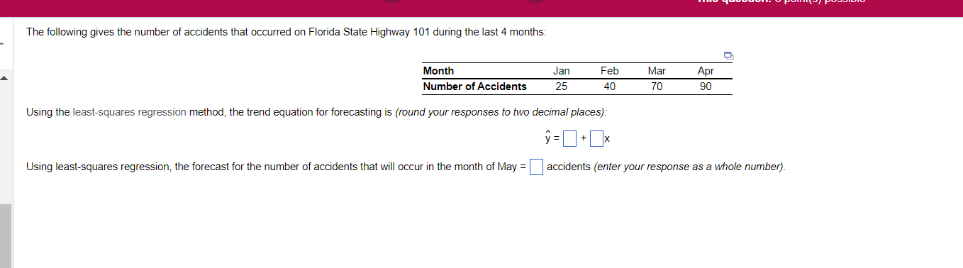 Using the least-squares regression method, the
