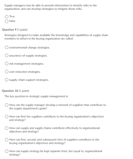 Supply managers may be able to provide