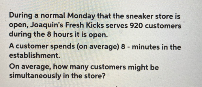 During a normal Monday that the sneaker store is
