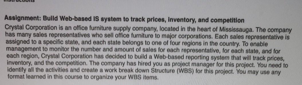 Assignment: Build Web-based IS system to track