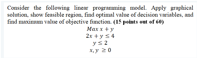 Consider the following linear programming model.