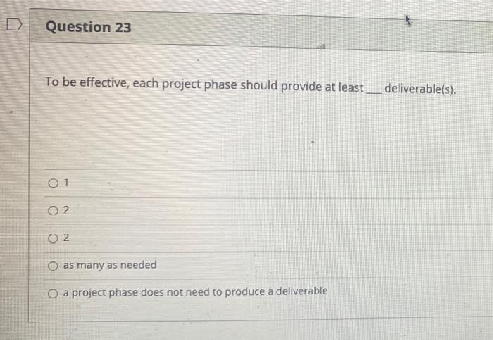 Question 21 1 pts Confidence in project estimates