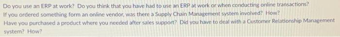 Do you use an ERP at work? Do you think that you