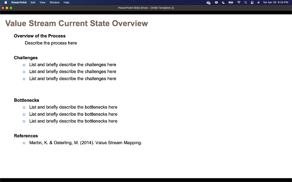 For this assignment, select a value stream in
