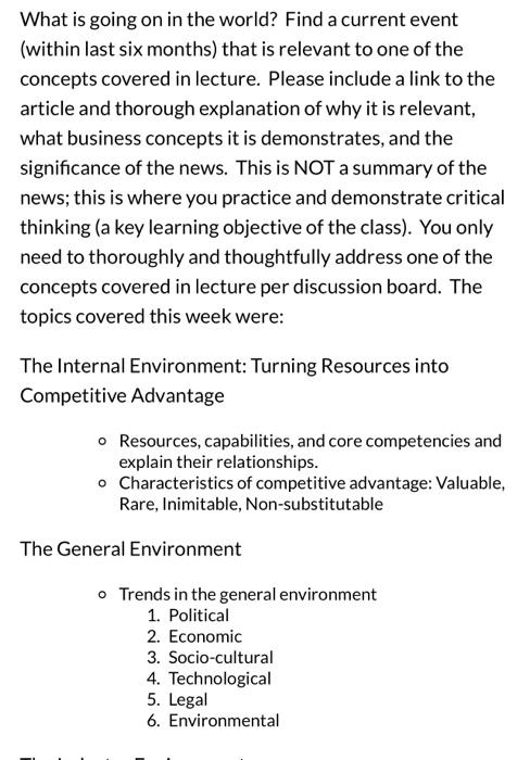 What is going on in the world? Find a current