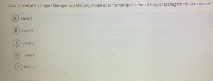 At what level of the Project Management Maturity