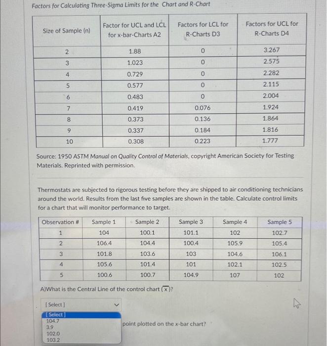 4 answer choices Factors for Calculating