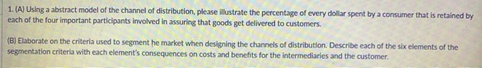 1. (A) Using a abstract model of the channel of