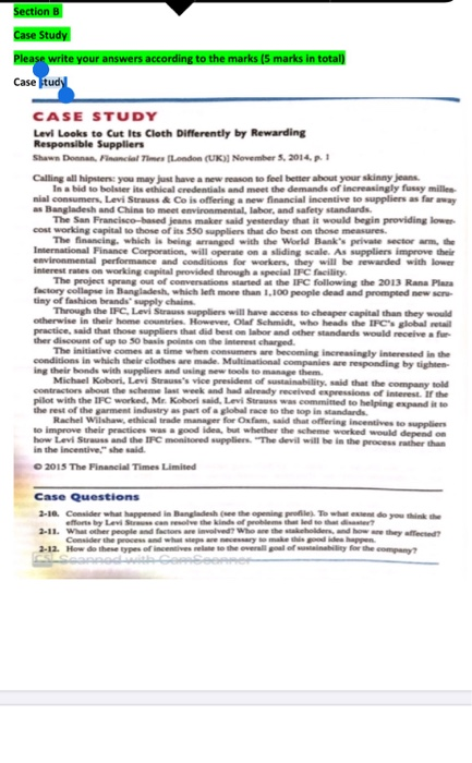 CASE STUDY Levi Looks to Cut Its Cloth