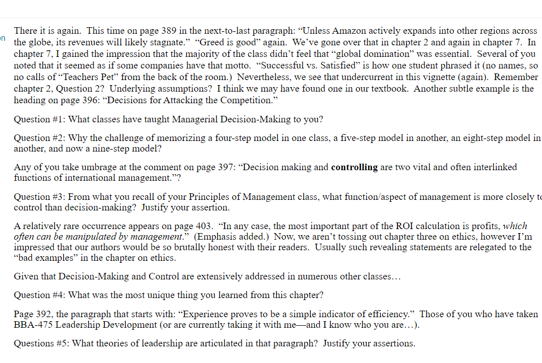 International Management There it is again. This