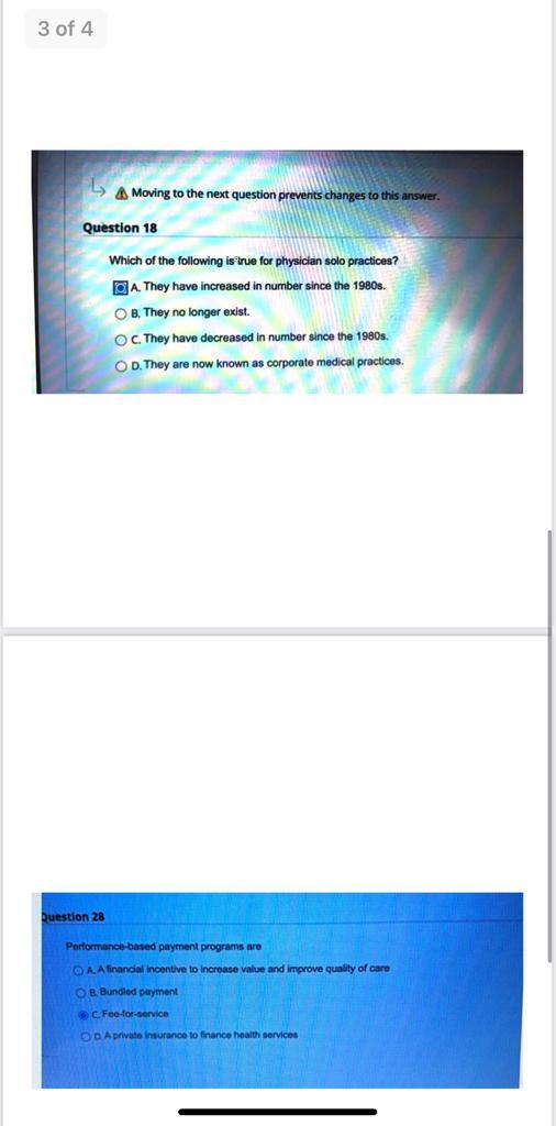 3 of 4 Moving to the next question prevents