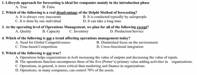 1. Lifecycle approach for forecasting is ideal